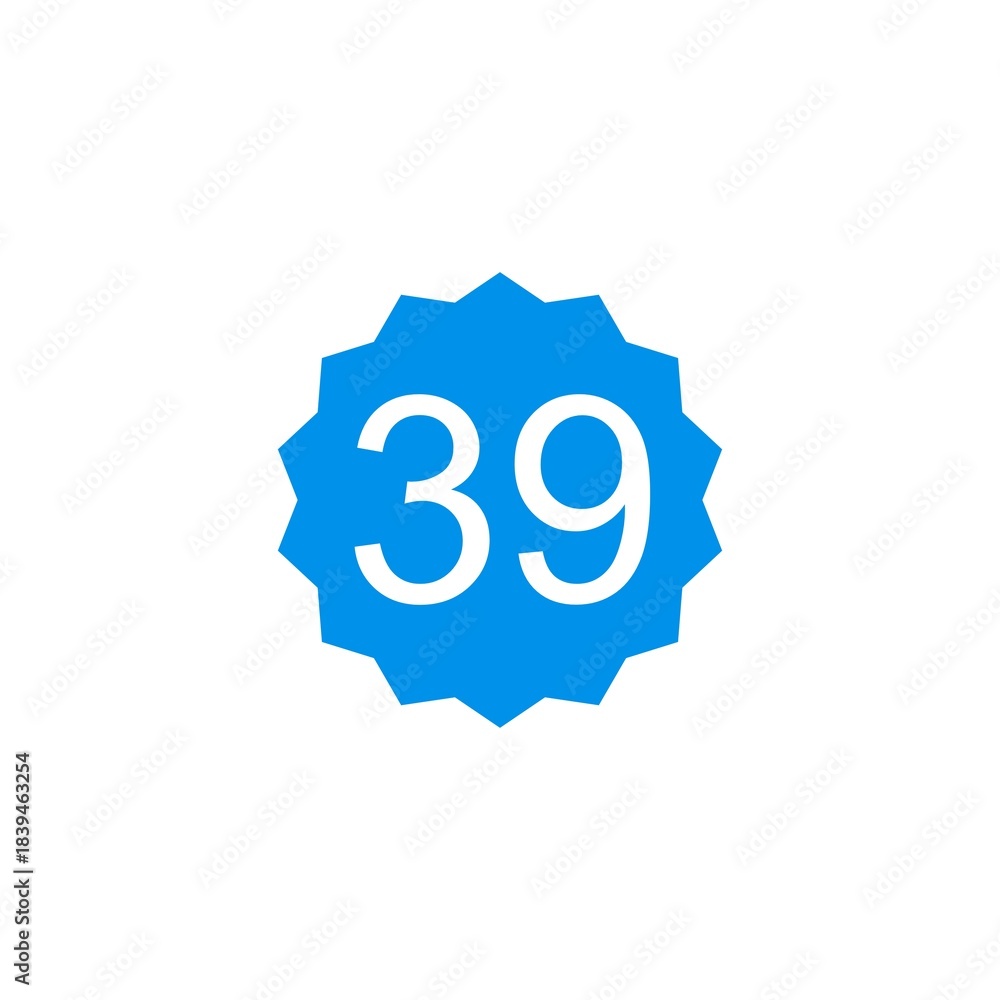 Obraz premium bold white number 39 in the center