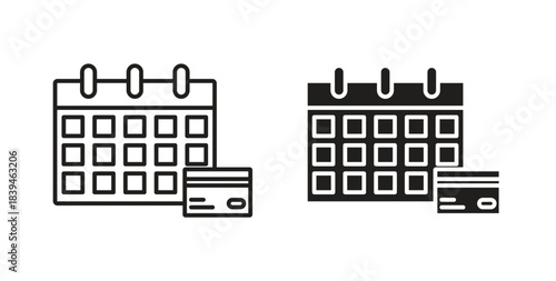 Annual fee icons silhouettes. Vector elements for design.