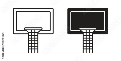 Basketball hoop icons silhouettes. Vector elements for design.