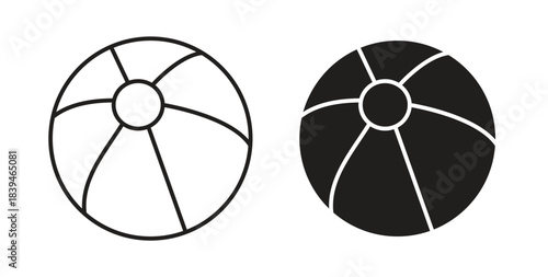 Beach ball icons silhouettes. Vector elements for design.
