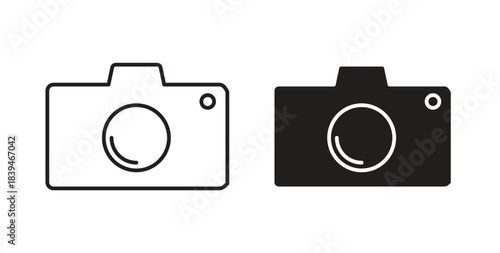 Camera icons silhouettes. Vector elements for design.