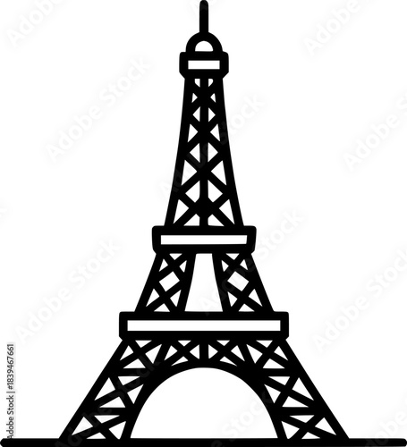 france eiffel tower landmark famous sign, symbol, vector, art
