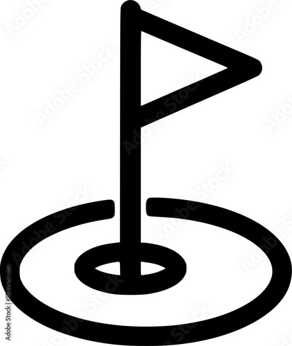 hole golf with flag vector illustration design sign, symbol, vector, art