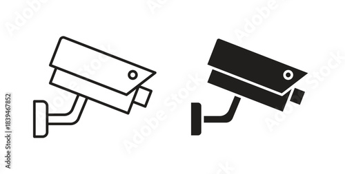 CCTV camera icons silhouettes. Vector elements for design.