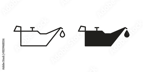 Change car oil icons silhouettes. Vector elements for design.