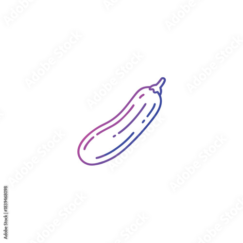 Green zucchini vegetable icon with gradient outline and clean design