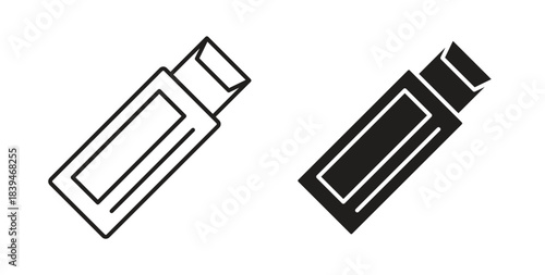 Chew gum icons silhouettes. Vector elements for design.