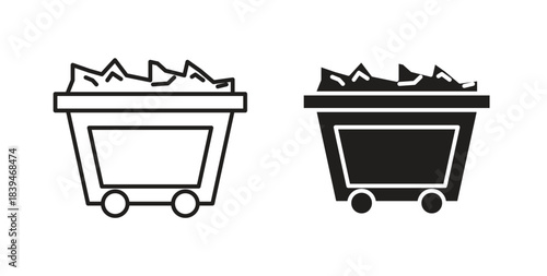 Coal icons silhouettes. Vector elements for design.