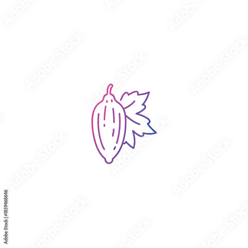 Gradient outline illustration of a healthy ivy gourd vegetable with a clean modern design