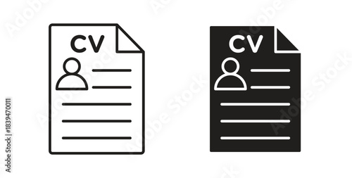 CV icons silhouettes. Vector elements for design.