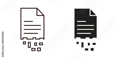 Data loss icons silhouettes. Vector elements for design.