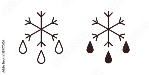 Defrosting icons silhouettes. Vector elements for design.