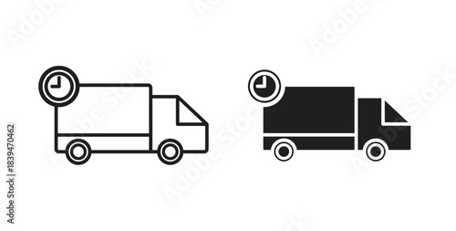 Delivery delay icons silhouettes. Vector elements for design.