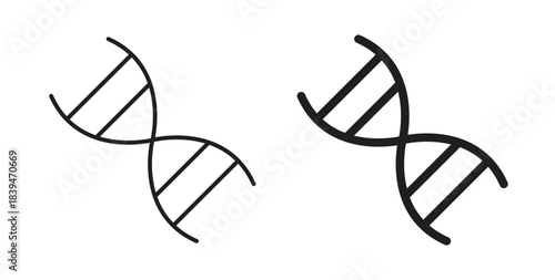 DNA icons silhouettes. Vector elements for design.
