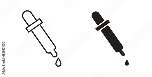 Dropper bottle icons silhouettes. Vector elements for design.