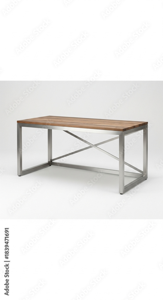 Fototapeta premium Modern Wood and Metal Table