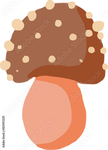 Watercolor Sketchy Simple Isolated Mushroom Fungi