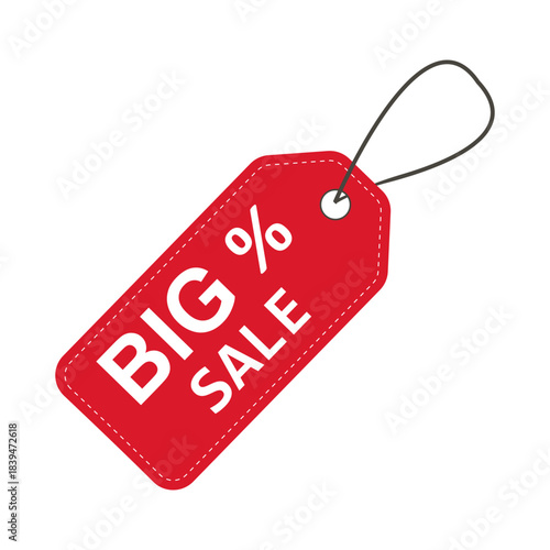 Sale label. Big sale. Discounted price tag layout. Sale symbol. Attracting customer attention. Promotions and discounts. Cheaper than the regular price. Bargain. Special price offer.
