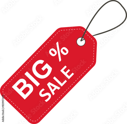 Sale label. Big sale. Discounted price tag layout. Sale symbol. Attracting customer attention. Promotions and discounts. Cheaper than the regular price. Bargain. Special price offer.
