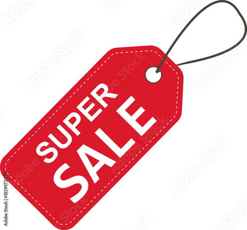 Super sale. Sale label. Discounted price tag layout. Sale symbol. To attract customer attention. Promotions and discounts. Cheaper than the regular price. Great buy. Special price offer.