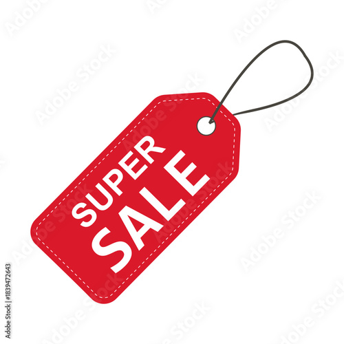 Super sale. Sale label. Discounted price tag layout. Sale symbol. To attract customer attention. Promotions and discounts. Cheaper than the regular price. Great buy. Special price offer.