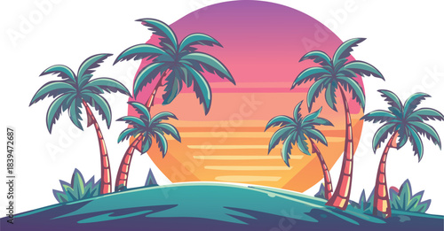 tropical, tree, palm, beach, sea