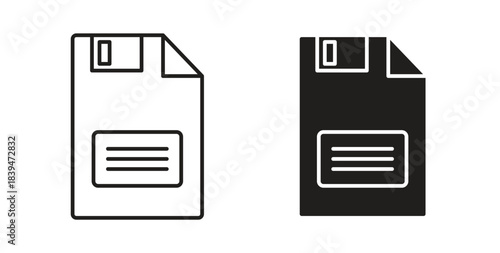Floppy disk icons silhouettes. Vector elements for design.