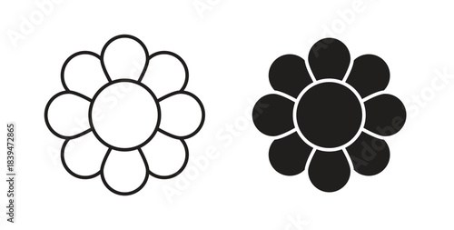 Flower icons silhouettes. Vector elements for design.