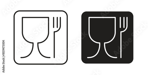 Food safe mark icons silhouettes. Vector elements for design.