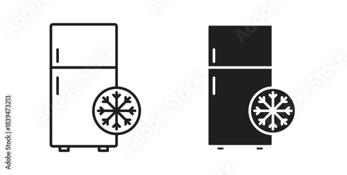 Freezer icons silhouettes. Vector elements for design.