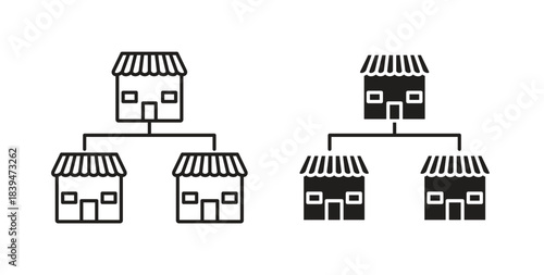 Franchise icons silhouettes. Vector elements for design.