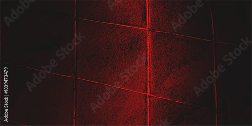Vintage wooden wall texture with light in the dark. Red and black cracked paint texture on an old, dry, grunge wall surface background. Aged red grunge wall texture pattern design. antique, metal, art