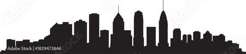 Jersey City Skyline Silhouette. design Vector black silhouette