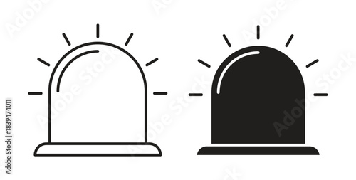 Gyrophare icons silhouettes. Vector elements for design.