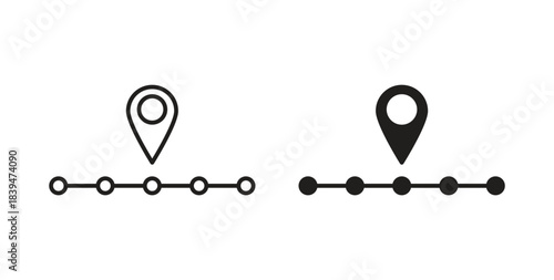 Halfway icons silhouettes. Vector elements for design.