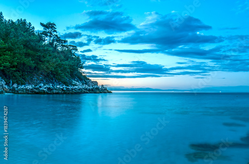 Sunset Glow Over Marble Beach Thassos