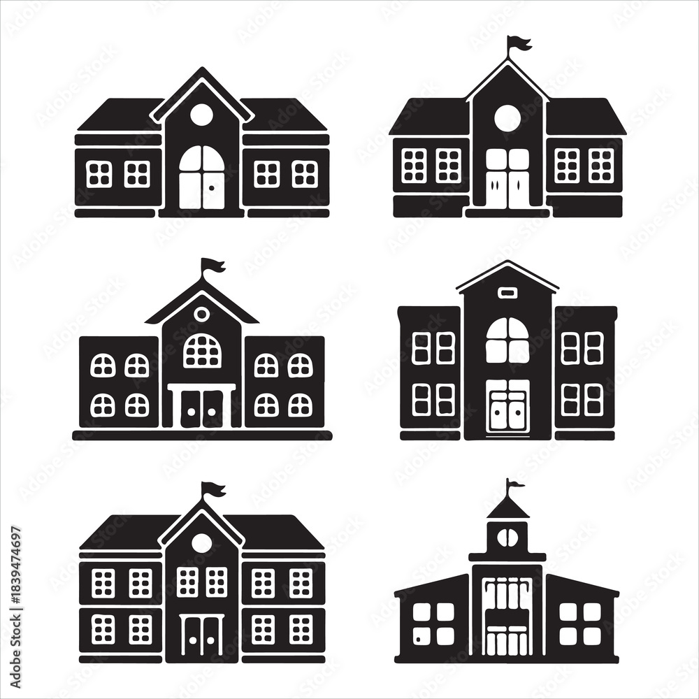 Fototapeta premium Set of house icons for city and residential design
