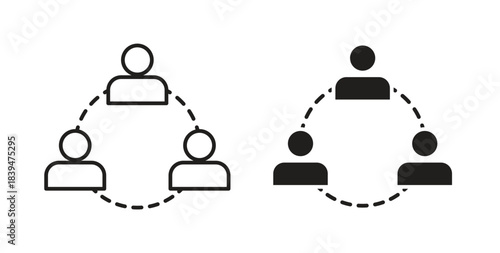 Human interaction icons silhouettes. Vector elements for design.