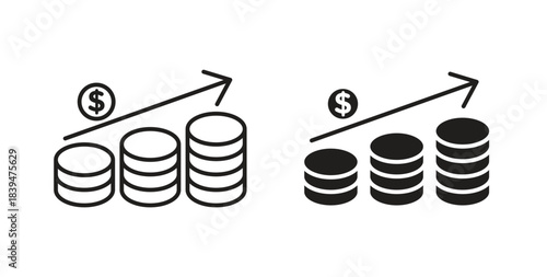Inflation icons silhouettes. Vector elements for design.