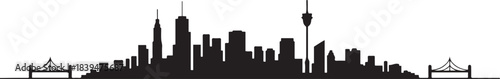 City Cityscape Skyline Street Road Design. design Vector black silhouette