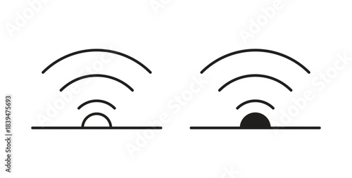 Infrared icons silhouettes. Vector elements for design.