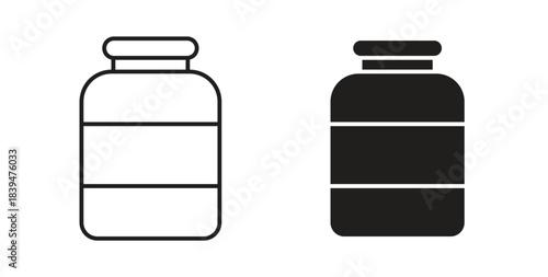 Jam glass icons silhouettes. Vector elements for design.