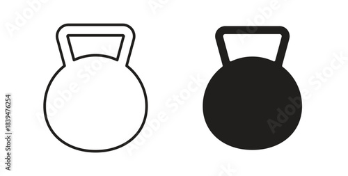 Kettlebell icons silhouettes. Vector elements for design.