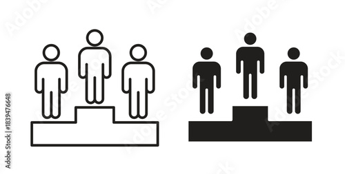 Leadership icons silhouettes. Vector elements for design.