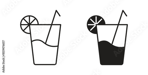 Lemonade icons silhouettes. Vector elements for design.