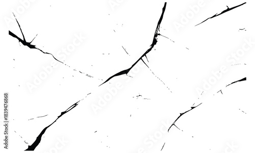 Cracked Glass Shattered Frame Border Isolated on White Background