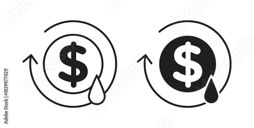 Liquidity icons silhouettes. Vector elements for design.