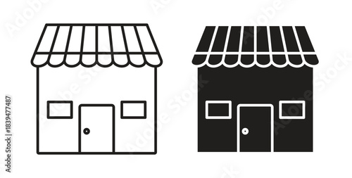 Marketplace icons silhouettes. Vector elements for design.