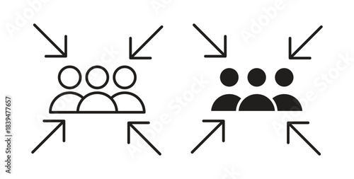 Meeting point icons silhouettes. Vector elements for design.
