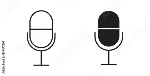 Microphone icons silhouettes. Vector elements for design.